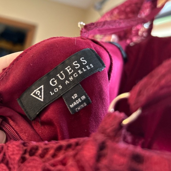 Size 12 Guess dress with off the shoulder lace cuffs and thin straps. - Picture 2 of 3
